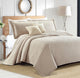 Sherry Kline Out of the Box 3-piece Embroidered Quilt Set, Taupe, King