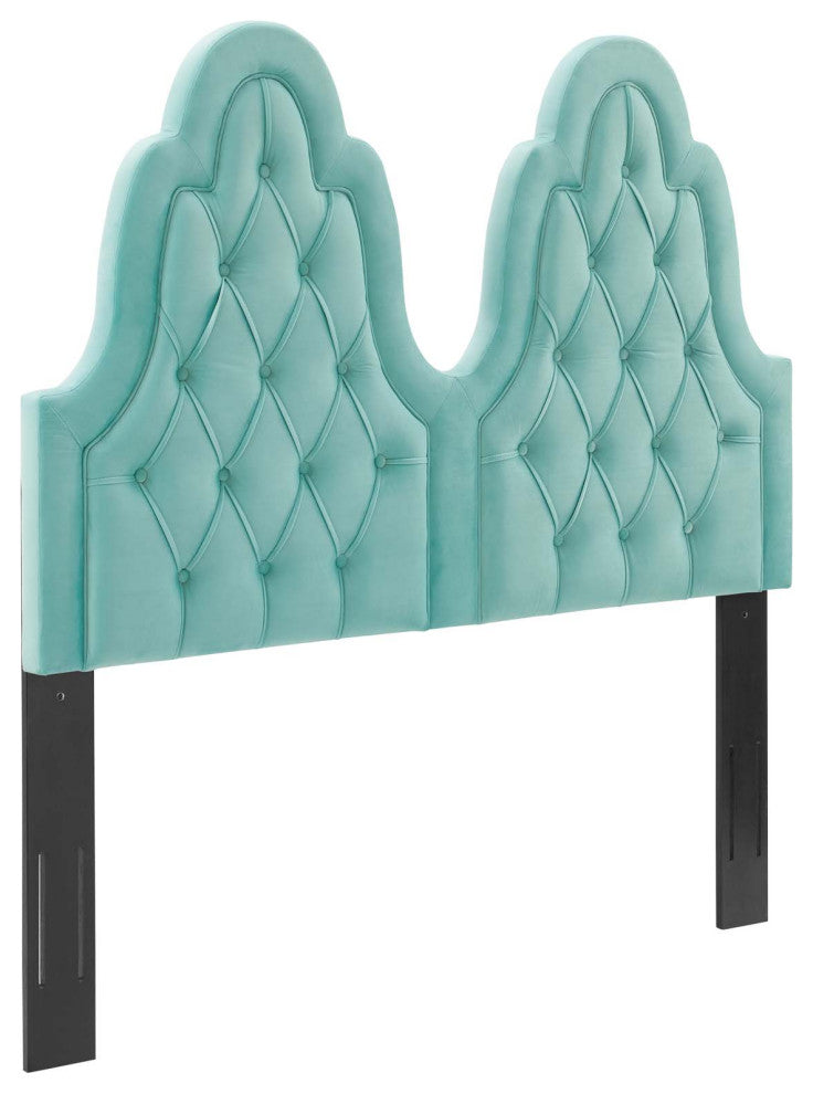 Augustine Tufted Performance Velvet Full/Queen Headboard Mint