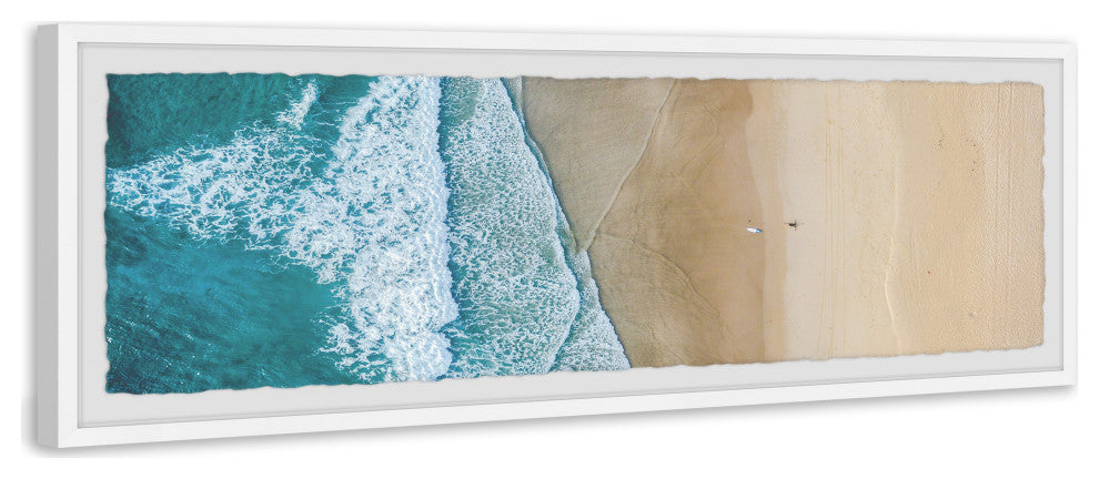 "Tired Surfer" Framed Painting Print, 45x15