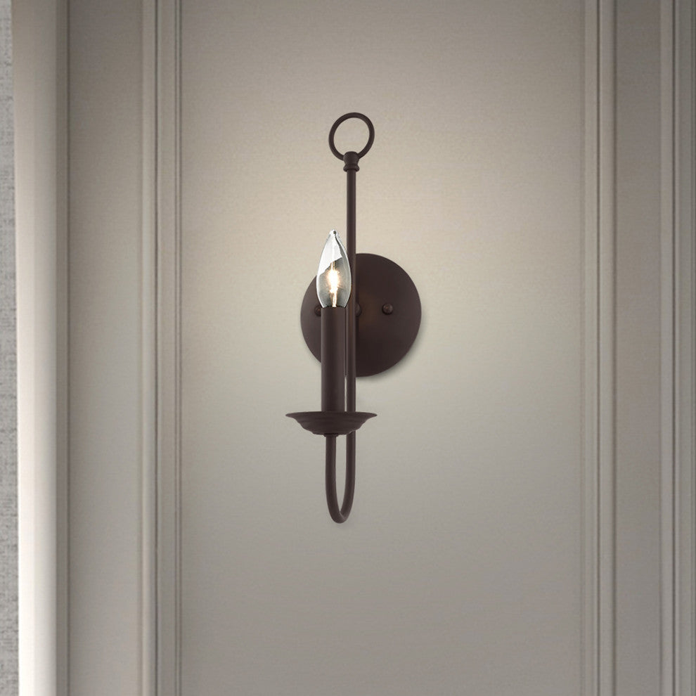 Livex Lighting Estate 1 Light Bronze Single Sconce