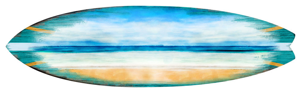 Ocean Surfboard Coastal Door Art, Approximate Size: 24x7