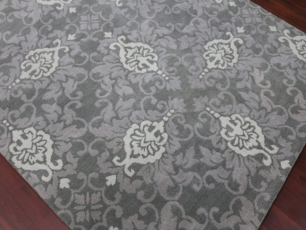 8" X10" X 0.5" Blue Wool Area Rug