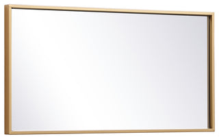 Home Living Metal Frame Rectangle Mirror 14"x28", Brass