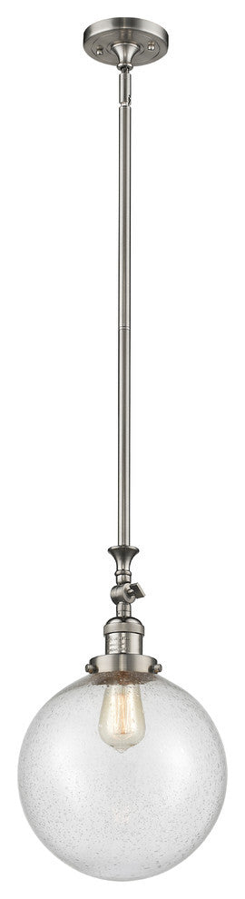 X-Large Beacon 1-Light Mini Pendant, Brushed Satin Nickel, Seedy