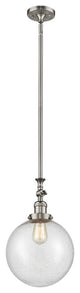 X-Large Beacon 1-Light Mini Pendant, Brushed Satin Nickel, Seedy