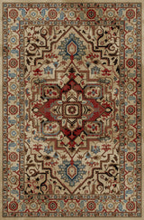 Hometown Charisma Beige Traditional Area Rug, 7'10"x9'10"