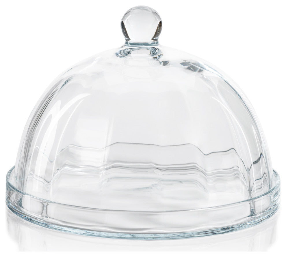Aldgate Optic Pastry Glass Plate With Cloche, Large