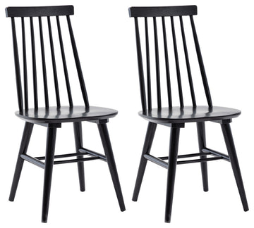 Duhome Spindle Back Wood Dining Room Windsor Chairs, Black, Set of 2