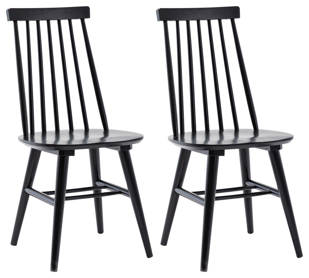 Duhome Spindle Back Wood Dining Room Windsor Chairs, Black, Set of 2