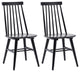 Duhome Spindle Back Wood Dining Room Windsor Chairs, Black, Set of 2