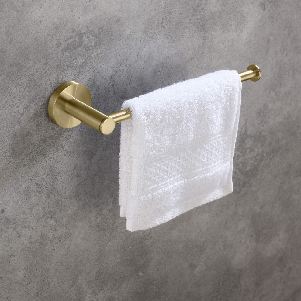 Circular 2-Piece Bathroom Hardware Set, Brushed Gold
