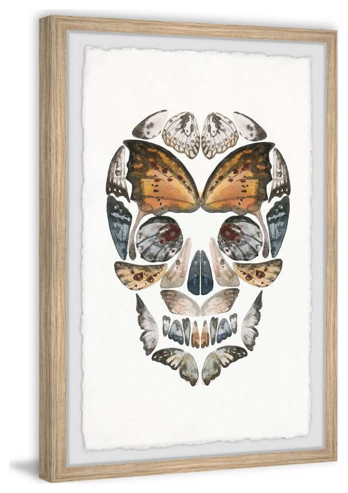 "Butterfly Skull" Framed Painting Print, 16x24