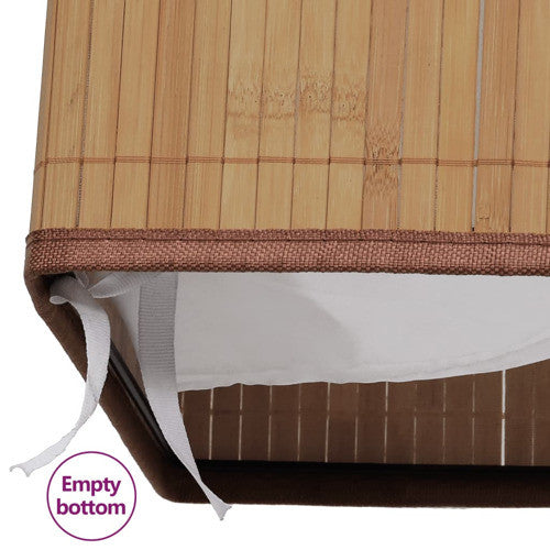 vidaXL Laundry Basket with Lid and Handles Dirty Clothes Basket Natural Bamboo
