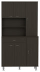 Helis 90" Pantry Cabinet Black Wengue, White