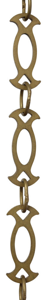 Brass Designer Chandelier Chain, 3', Antique Brass, W40