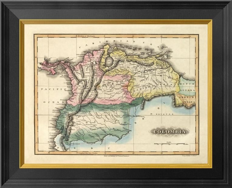 "Colombia, 1823" Framed Canvas Giclee by Fielding Lucas, 20x16"