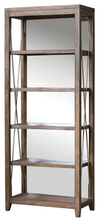 Uttermost 25434 Delancey 36"W 5 Shelf Wood Shelving Unit - Weathered Oak