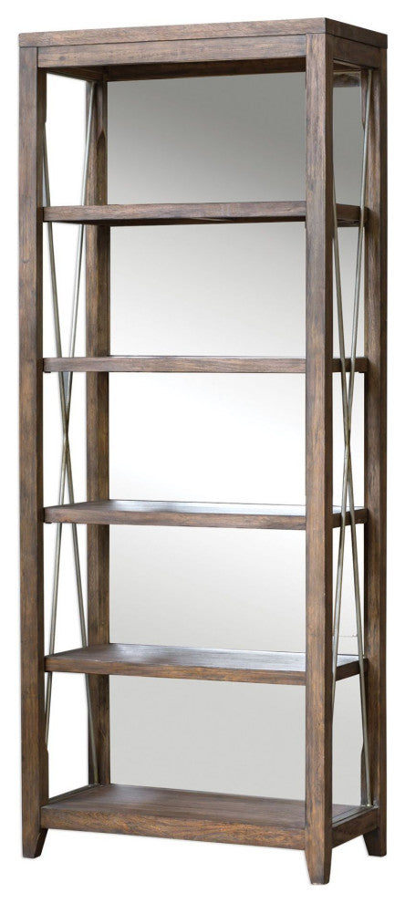 Uttermost 25434 Delancey 36"W 5 Shelf Wood Shelving Unit - Weathered Oak