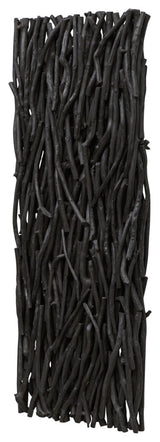 Gathered Teak Black Wood Wall Decor