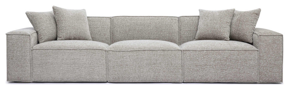 Mindy Chenille Basketweave Modular Sofa, Taupe
