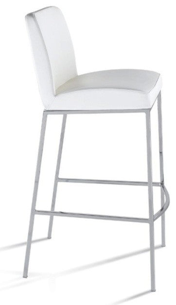 Santos Leather Counter Stool, White