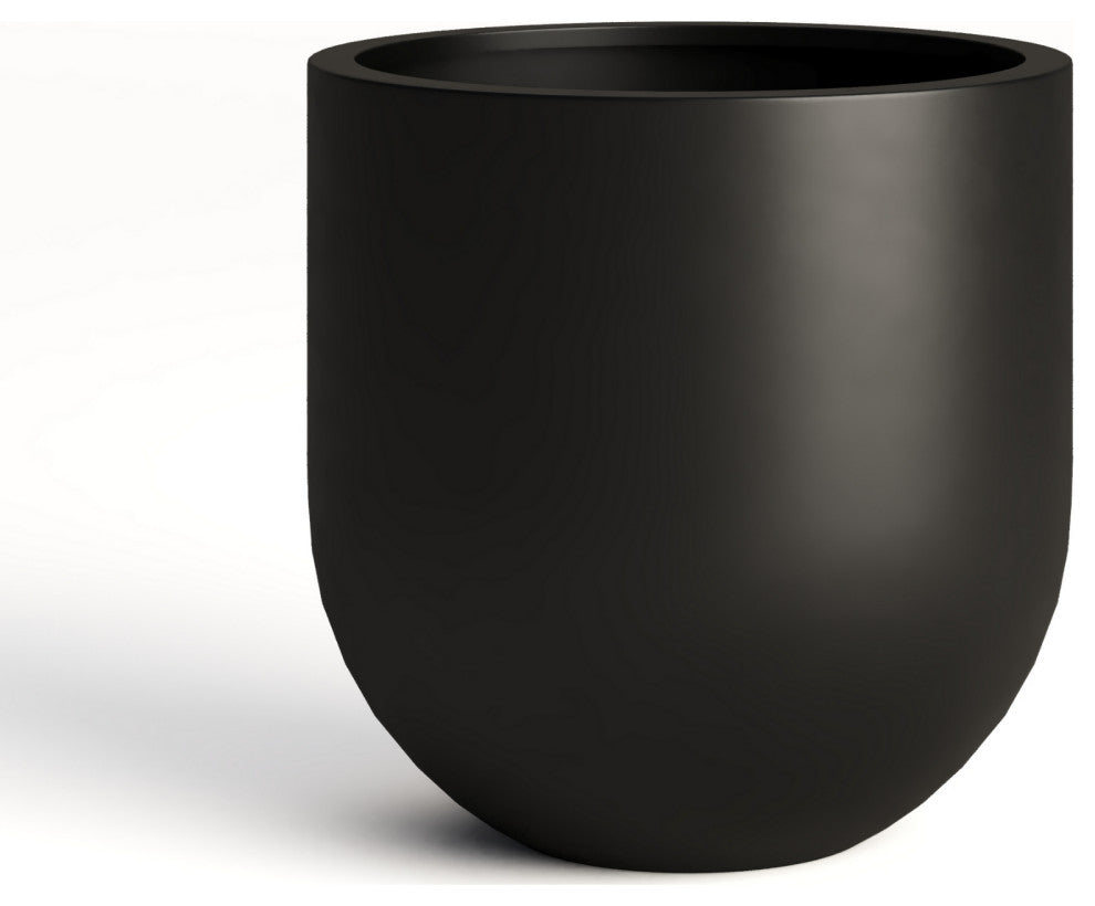 DTY Signature Mount Antero 1-piece Fiberstone Bullet Planter, Black, Medium
