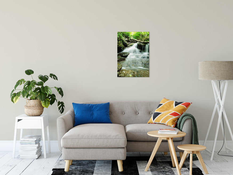 Pixley Falls 2 Rural Waterfall, Landscape Photo Canvas Wall Art Print, 16" X 20"