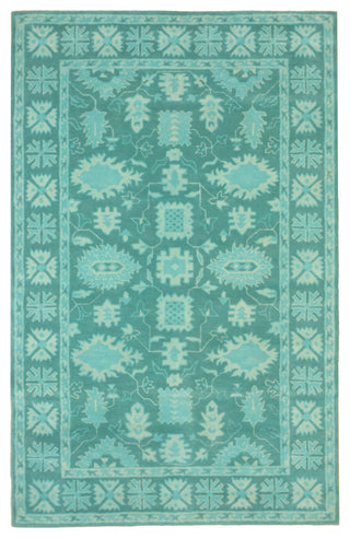 EORC Green Hand-Tufted Wool Overdyed Rug, 7'9x9'9
