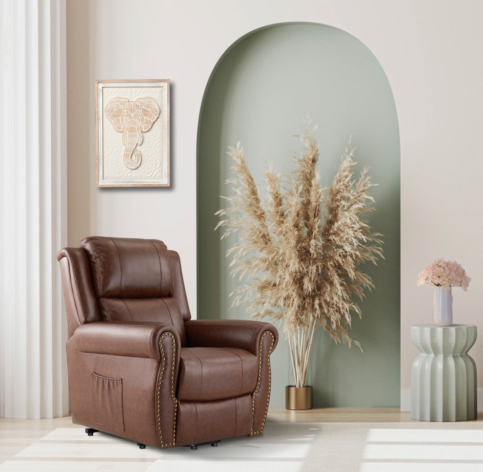 Hamilton Lift Chair, 33"x38x41, Brown