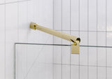 Glass Warehouse 78"x101" Frameless 3 Panel Inline Shower Door, Polished Brass