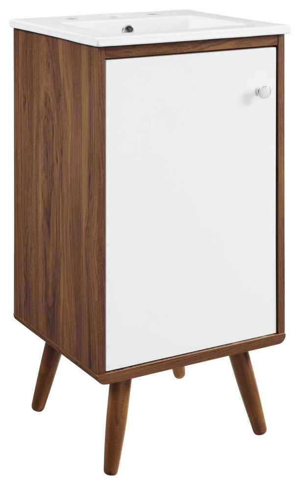 Transmit 18" Bathroom Vanity, Walnut White