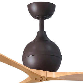 Irene-3 Paddle Fan, Textured Bronze, 52", Light Maple Blades