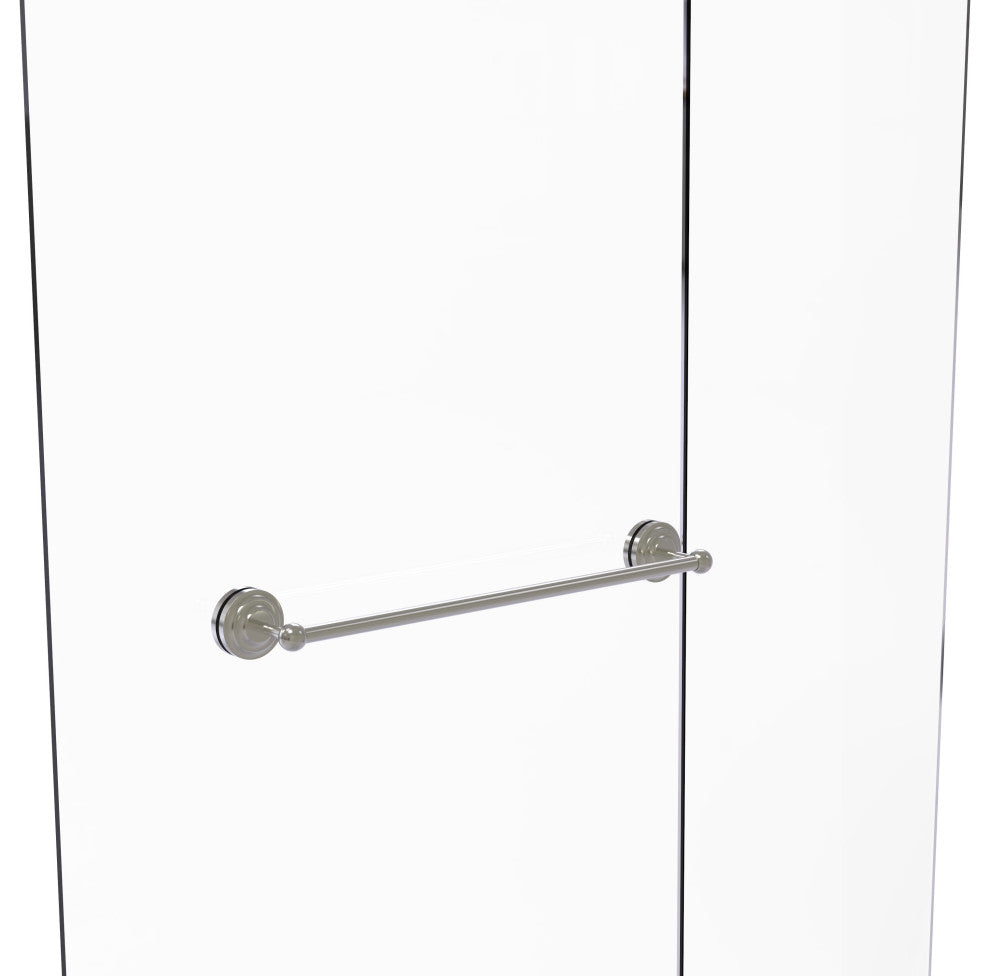 Que New 24" Shower Door Towel Bar, Satin Nickel