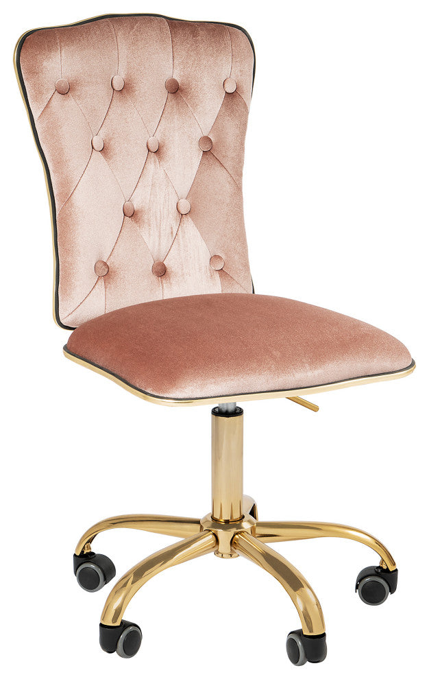 Elise Tufted Vanity Chair, New Pink