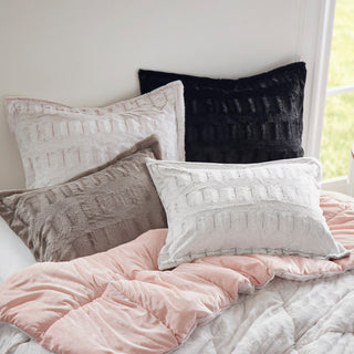 Madison Park Gia Solid Faux Fur Comforter Mini Set