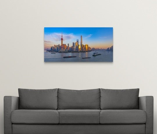 "Shanghai" Wrapped Canvas Art Print, 48"x24"x1.5"