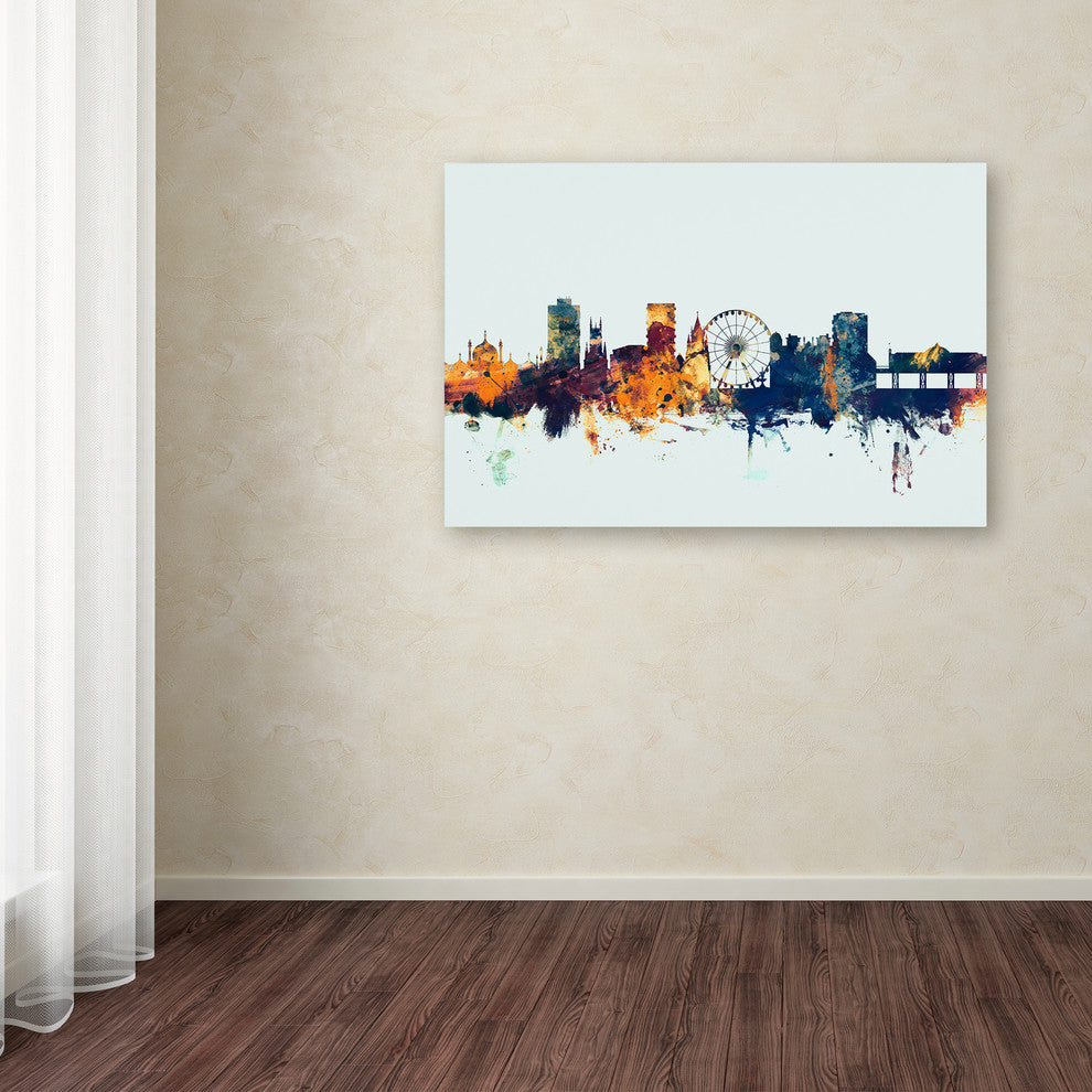 Michael Tompsett ''Brighton England Skyline Blue'' Canvas Art, 22x32
