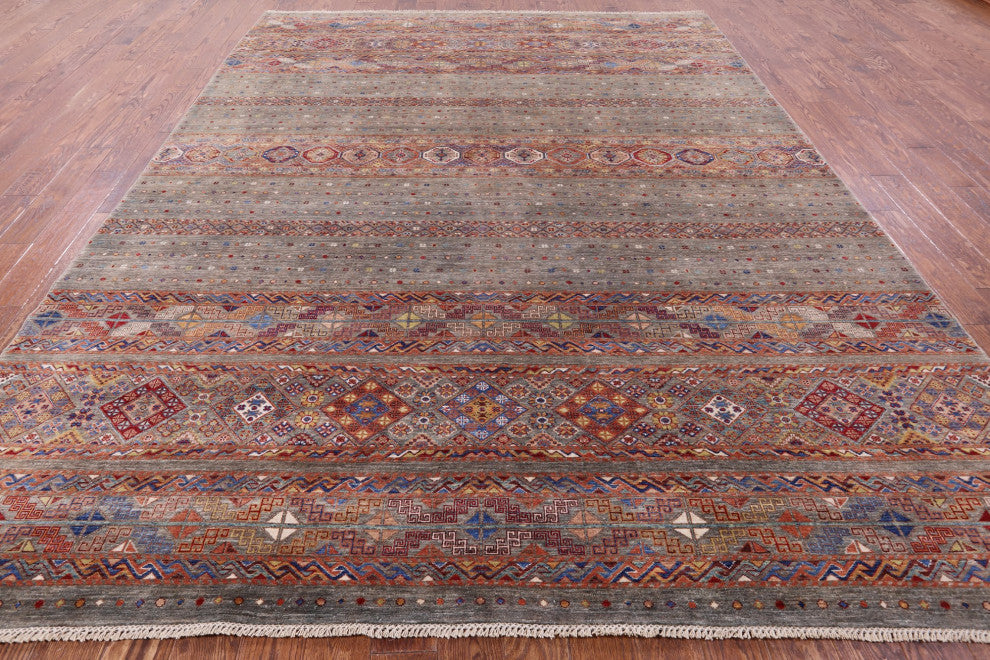 Super Kazak Khorjin Hand-Knotted Rug 9' 0" X 11' 10" Q7729