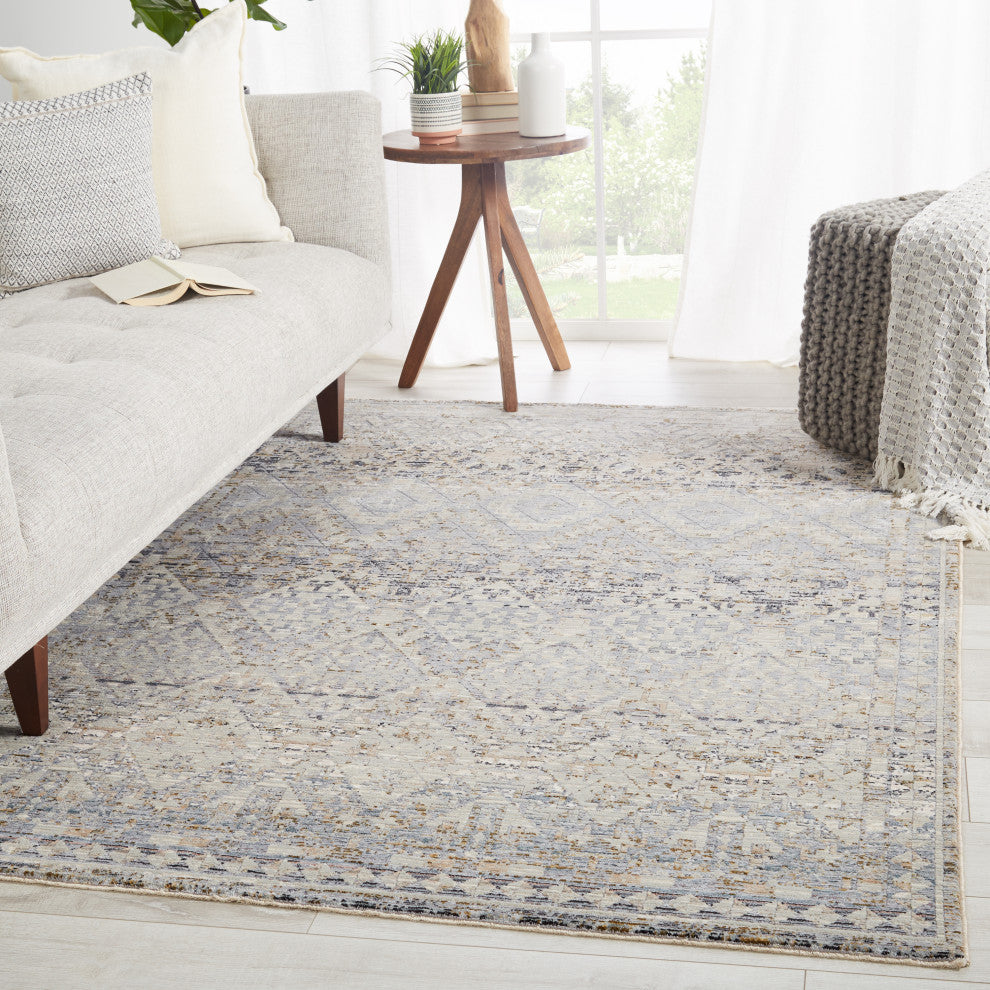 Jaipur Living Cashel Tribal Gray/Blue Area Rug, 12'x15'6"