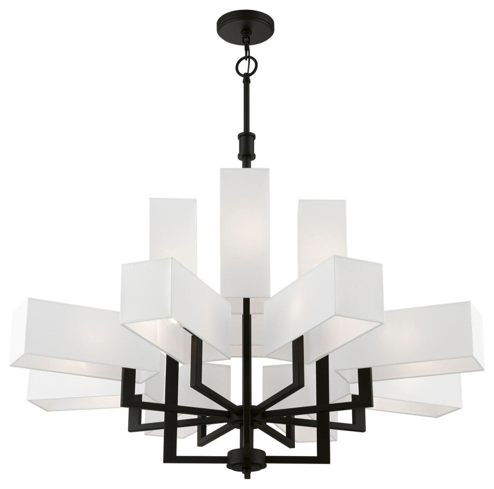 Rubix 12 Light Black Extra Large Foyer Chandelier