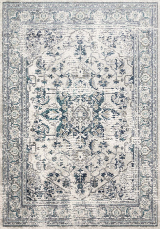 Charcoal/Ivory Joaquin Rug, Lt. Green/Blue, 1'6"x1'6" Sample