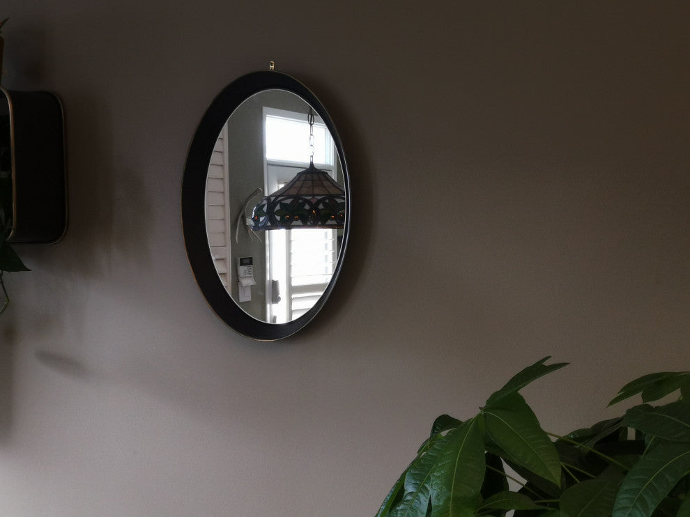 Oval metal decorative mirror