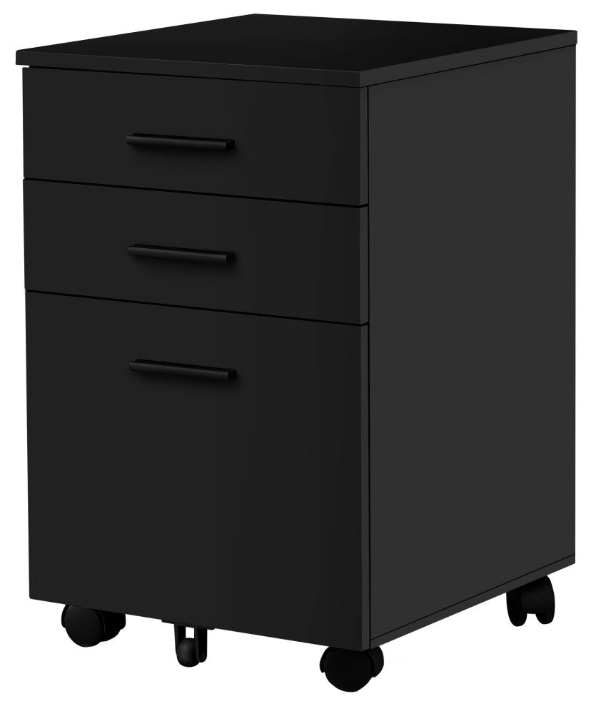 File Cabinet,Rolling Mobile, Storage Drawers, Printer Stand, Office, Work, Black