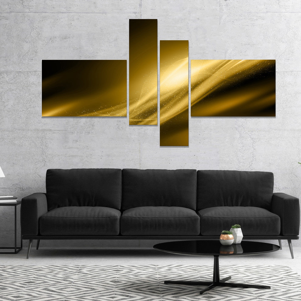 Sparkle Gold Texture Pattern, Abstract Canvas art print, 60"x32", 4 panels