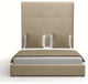 Nativa Interiors Moyra Simple Tufted Bed, Flax, King, Headboard: High