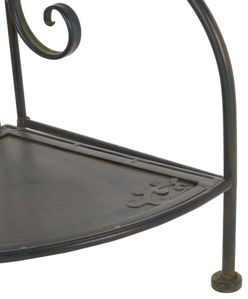 Safavieh Turuca 4 Tier Corner Shelf, Black Rust