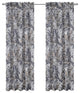 54"x84" Palm Set of 2 Faux Linen Sheer Curtain Panels, Charcoal
