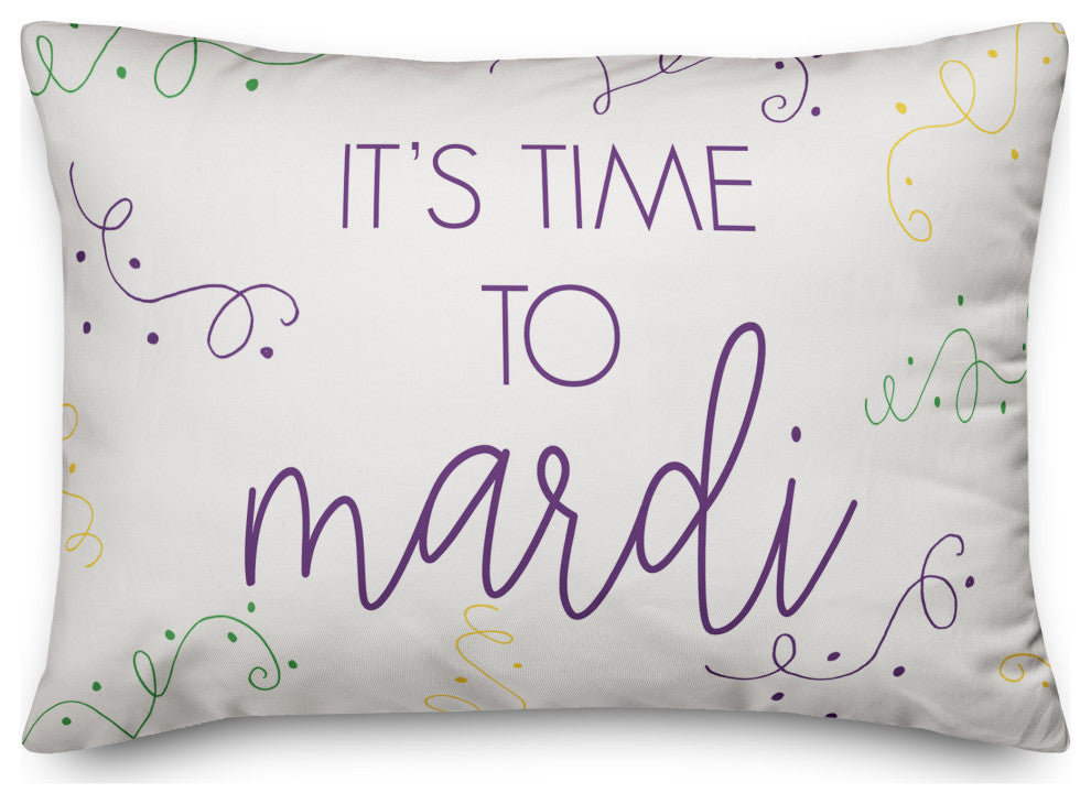 Time to Mardi 14x20 Spun Poly Pillow