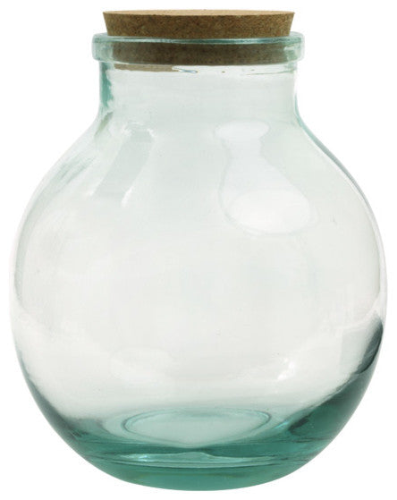 169oz sphere recycled glass jar with cork