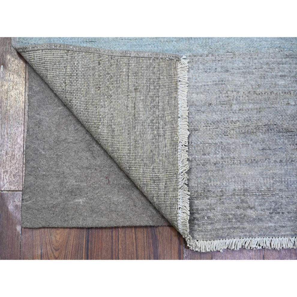Gray Fine Kashkuli Gabbeh Soft Wool Hand Knotted Rug, 2'8"x9'5"